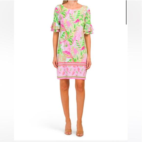 Pappagallo Dresses & Skirts - Pappagallo Medium Dress Tropical Vacation Boho Dress Stretch Resort Cruise Beach